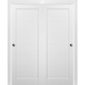 Sartodoors Closet Bypass Interior Door, 56" x 84", White QUADRO4115DBD-WS-5684